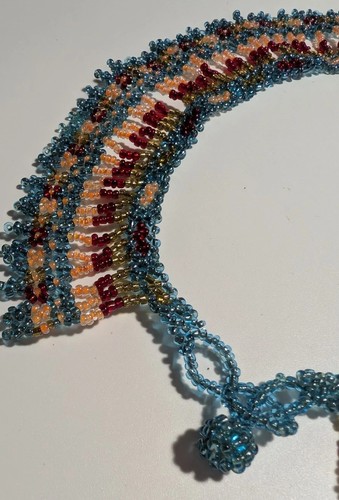 Beaded Collar Necklace Tribal Boho Festival Ethnic Statement Jewellery Handmade - Picture 6 of 7