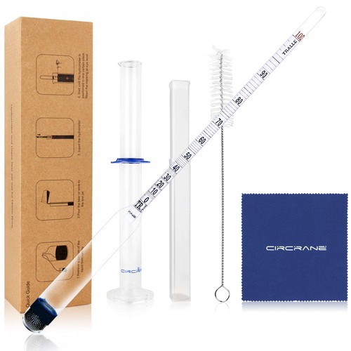 Alcohol Hydrometer Proof Tralle Test Jar Set HeavyDuty Tester Liquor Moonshine
