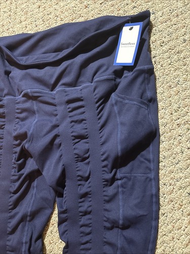 Sweetflexx Women's Size 20 Navy Blue Compression Resistance Leggings W/ Pockets - Picture 2 of 8
