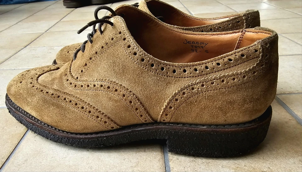 Tricker's 8.5 Suede Whisky Suola Para Ottime Condizioni  - Imagen 3 de 4