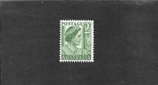 Australia 1950-57 Definitives 2d QE II Green-Yellow Single MNH