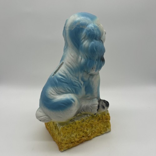 Vintage 1950’s-60’s Blue Cocker Spaniel Chalkware Piggy Bank USA - Picture 5 of 13