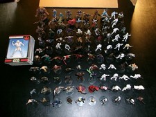 100 DIFFERENT Star Wars Miniatures Game figure lot W/ CARDS FREE SHIPPING rpg