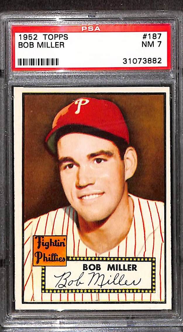 1952 Topps #187 BOB MILLER PSA 7 NM 31073882