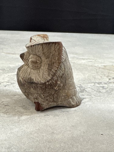 Small Hand Carved Wood Owl Wooden Primitive B18 - Bild 3 von 9