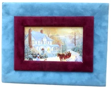 RARE VTG. NEW SEASONS 24 CHRISTMAS CARDS & ENV. IN VELVET LIKE KEEPSAKE BOX