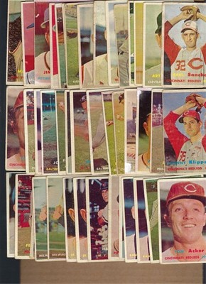 1957  TOPPS  STARTER  SET OF  90  WITH  83 DIFFERENT & WITH  A  FEW  STARS
