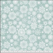 Free Spirit Tim Holtz Christmastime Snowfall Mint Cotton Fabric By The Yard