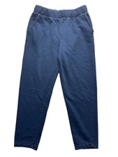 Lands End Serious Sweats Elastic Waist Blue Sweatpants Size S 6-8 35" 9657