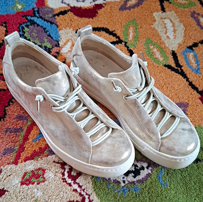 Paul Green Sneaker Low Top Leder Silber/Weiß Schnürung EU 37 G 5017-12