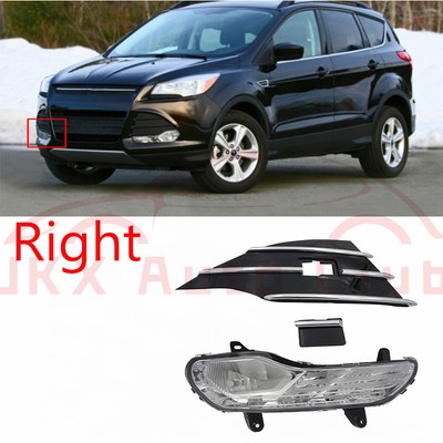 For Ford Escape 2013-2016 n Right Driving Fog Light Lamp w/Chrome Grill Cover