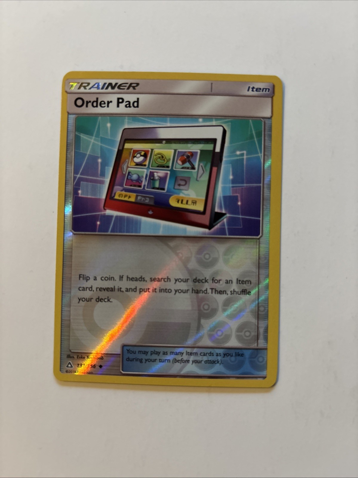 Order Pad 131/156 Rev Reverse Holo SM Ultra Prism Pokemon NM