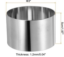10xRound Cake Ring 3 x 2 Inch Seamless Stainless Steel Pastry Mousse Dessert...