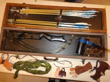 Vintage Fred Bear Take Down Recurve Bow B Riser, #2-5165 Limbs, Black Glass, LH.