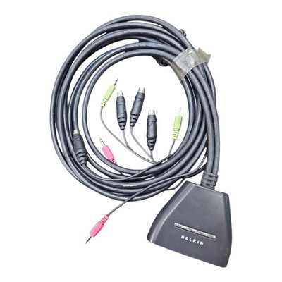 Belkin KVM Switch 2-Port mit Audio Support und Kabeln Computer Umschalter