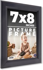 7x8 Frame Black Picture Frame Complete Modern Photo Frame UV Acrylic, Acid Free