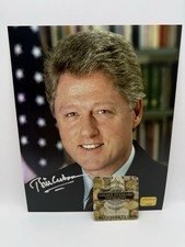 president BILL CLINTON signed 8X10 glossy photo 8x10 GSC coa