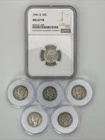 1941 D Mercury Dime NGC MS 67 FB with 5 Ungraded Mercury Dimes