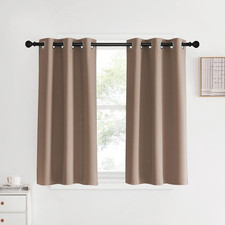 NICETOWN Blackout Small Curtains for Bedroom, W34 X L40, Set of 2, Cappuccino, T
