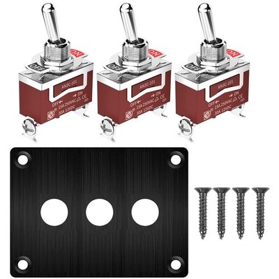 3 Gang SPST 2 Pin Metall Kippschalter 15A 250VAC Ein/Aus