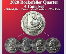 2020 P D S W  MARSH BILLINGS ROCKEFELLER QUARTER 4 COIN SET NEW BU *