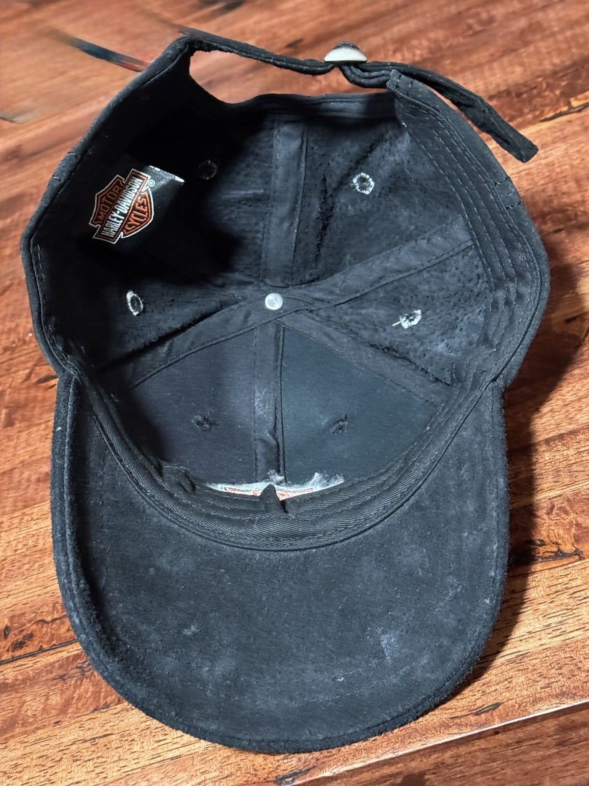 Harley Davidson Hat Adjustable Black  Leather  Cl… - image 5