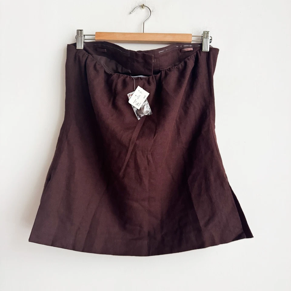 Blusa Bailey 44 marrom mistura de linho botão para baixo sem alças M - Imagem 4 de 4