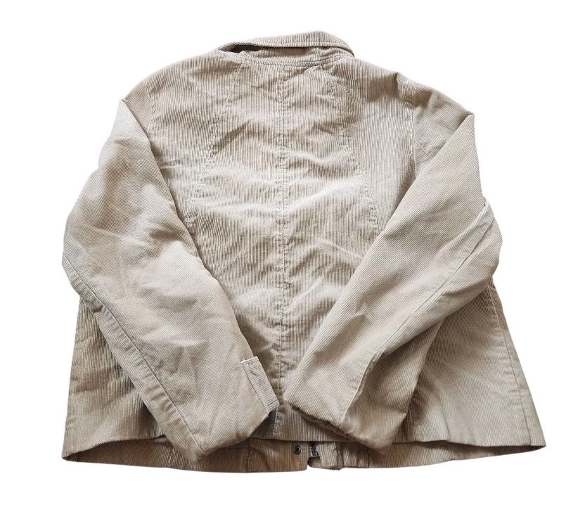 Chaqueta De Colección Merona Mujer XXL Beige Pana Cremallera Frontal Utilidad Y2k Retro Clásica Foto 2 de 4