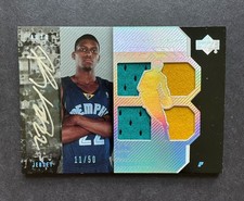 2006-07 Upper Deck UD Black - Auto Jersey Rudy Gay #AJ-RG /50 (AU, MEM, RC)