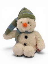Russ Berrie Cole the Snowman Plush Toy with Striped Scarf and Hat