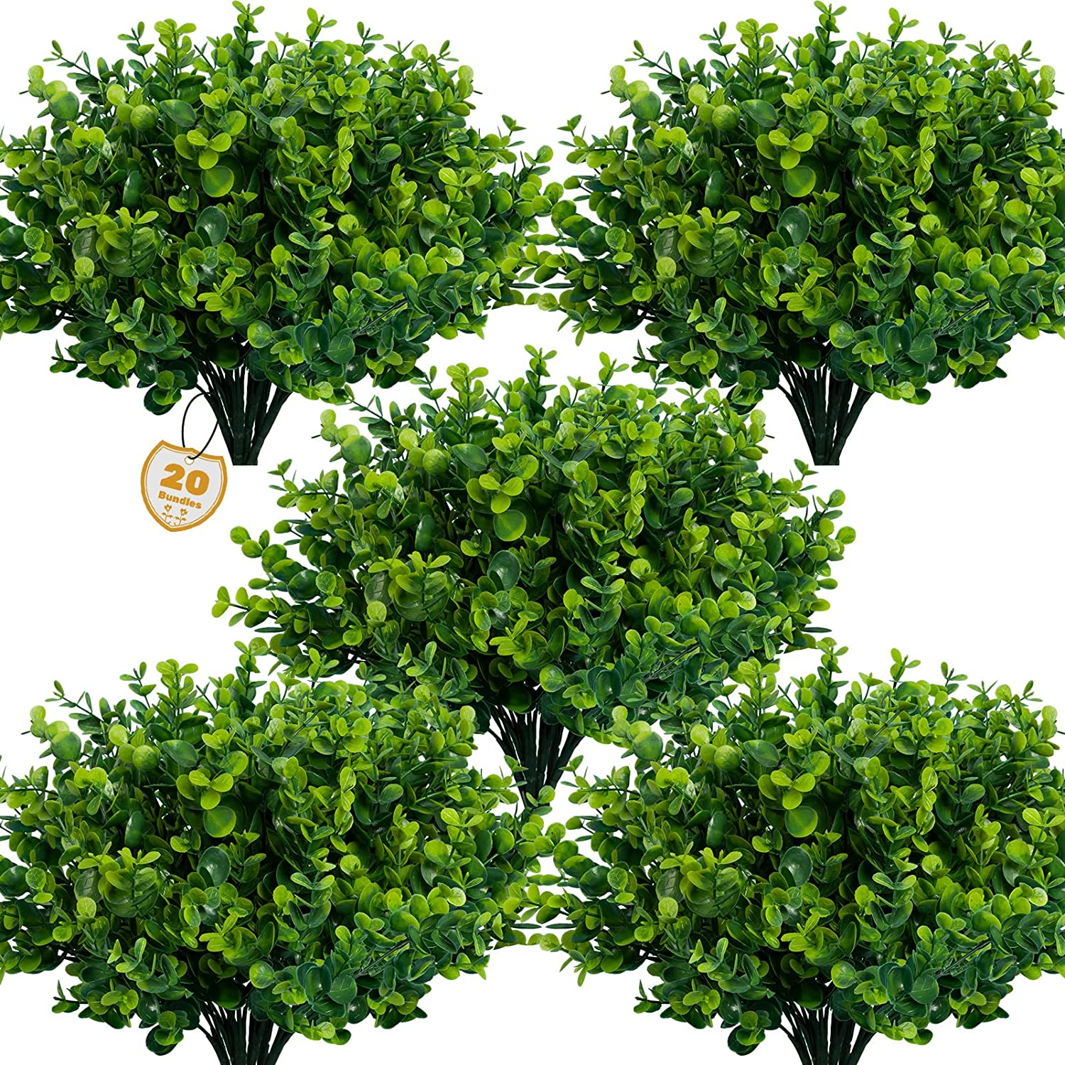 UV-Resistant Outdoor Artificial Boxwood Shrubs & Greenery Plants