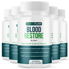  5 Pack Herbal Flow Blood Restore Capsules HerbalFlow Heart Support 300ct 