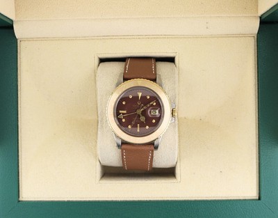 1971 Rolex GMT-Master 1675 Root Beer Nipple Dial Brown Leather Strap 40mm