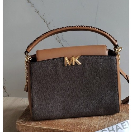 Michael Kors Karlie Satchel Bag Croc Leather Gold Chain Crossbody New Purse