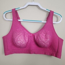 CACIQUE Lace Unlined Full Coverage No-Wire Bra Lane Bryant Women's Pink SZ 46D