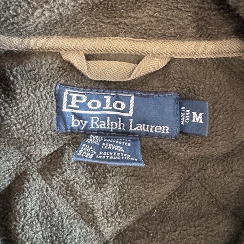 Polo Ralph Lauren Jacke Herren Medium Grün Gesteppt Bomber Fleece Gefüttert Vintage - Bild 9 von 18
