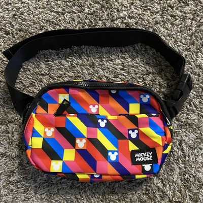 Disney Mickey Mouse Belt Bag Kid s Black Fanny Waist Pack Bioworld Pouch Travel