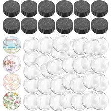 96pcs Craft Magnets Glass Magnet with Adhesive Backing and Transparent Clear