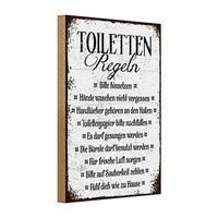 Holzschild Spruch 20X30Cm Toiletten Regel Bitte Hinsetzen