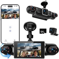 360° 4 Kanal Dashcam für Auto vorne unten hinten 2K Wifi Nachtsicht G-Sensor
