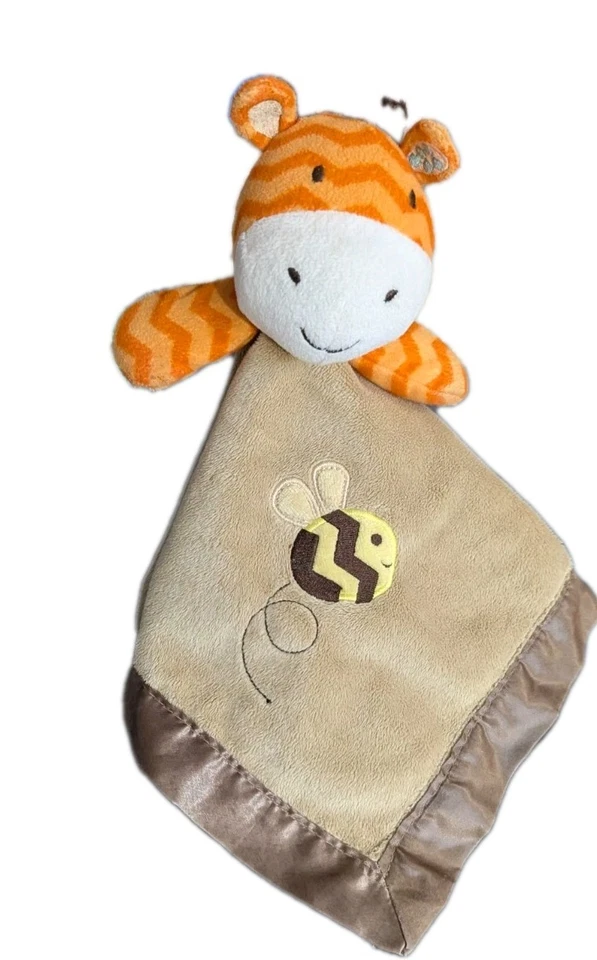 Circo Jirafa Abejorro Lovey Seguridad Bebé Manta Marrón Naranja Peluche Juguete  Foto 2 de 4