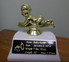 baby gift personalized, trophy, announcement, grandparents gift, with engraving