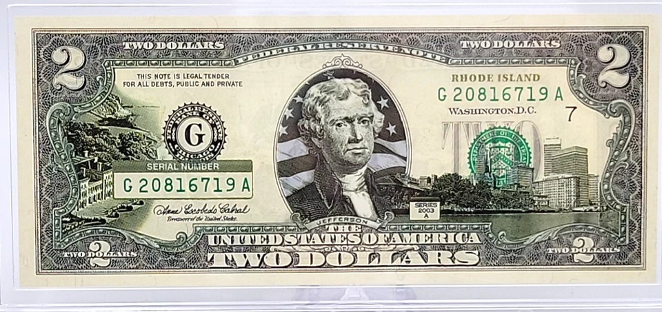 Lot of 2003 A $2 Texas Florida Montana Alabama Illinois Rhode Island Lot. H78 - Image 2 of 4