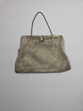 Vintage Silver Tone Metal Mesh Silver Interior Evening Bag
