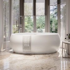 Matt White Freestanding Double Ended Bath 1700 x 825mm - Ana ANAMW1700