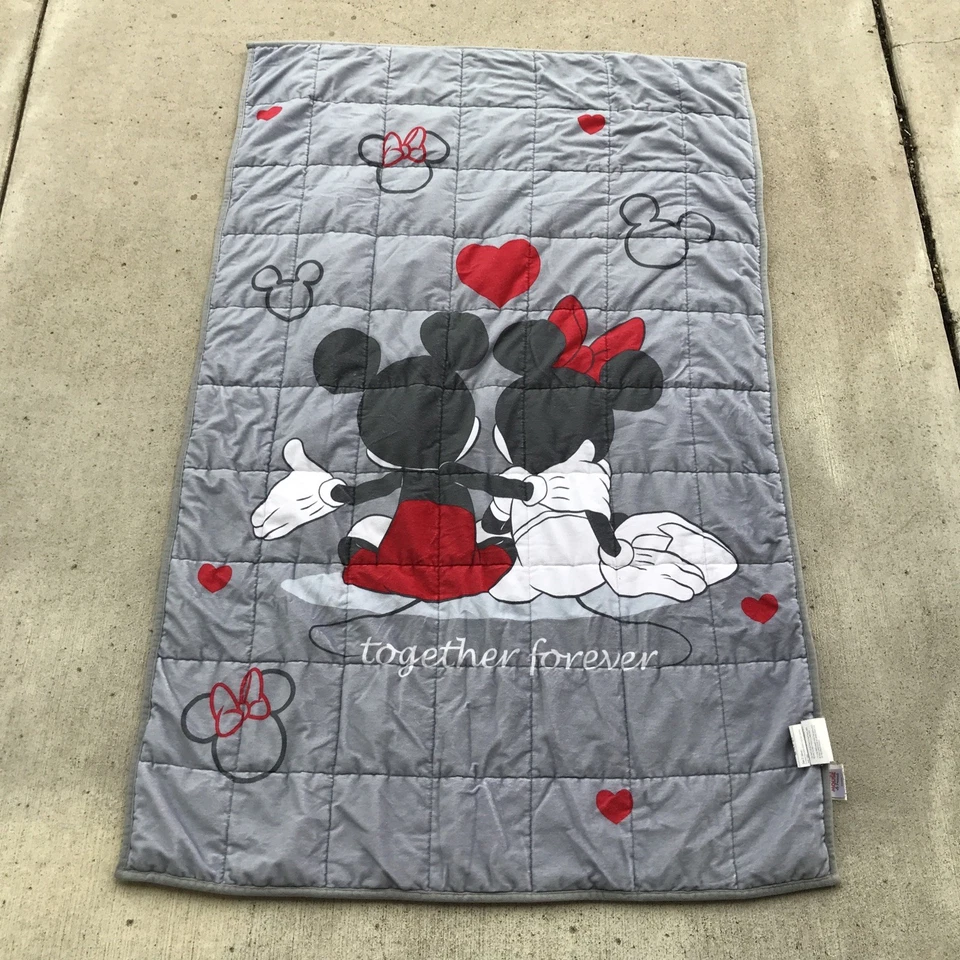 Disney Mickey & Minnie Mouse Manta con Peso Lanzamiento de Vuelta Niños Adultos 58 x 37 Foto 2 de 4