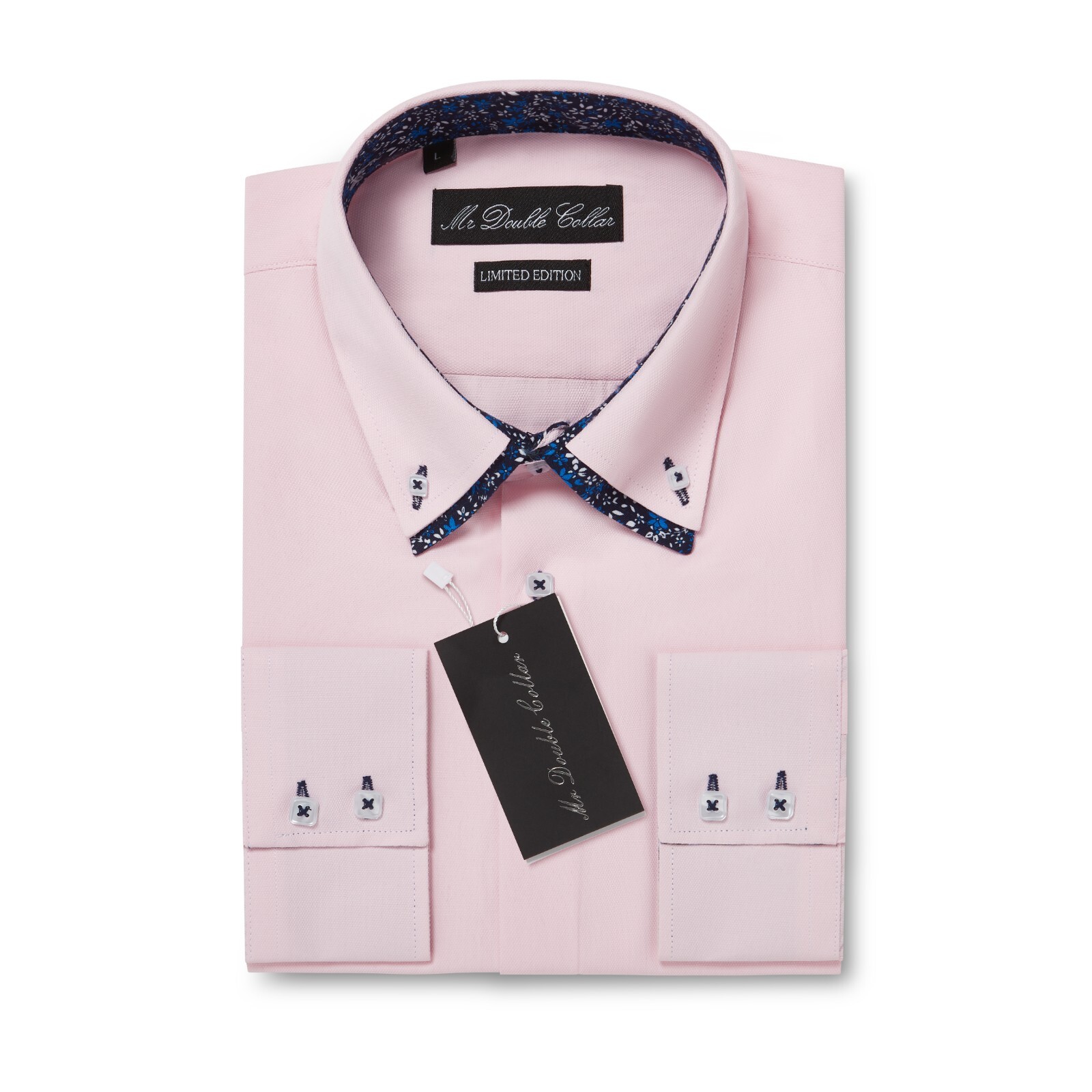 MENS OXFORD SHIRTS SMART CASUAL FORMAL DOUBLE CONSTRAST COLLAR LONGSLEEVE image 4