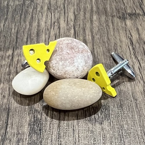 Cheese Cufflinks For Men Birthday Father’s Day Gift In Box - Picture 3 of 6
