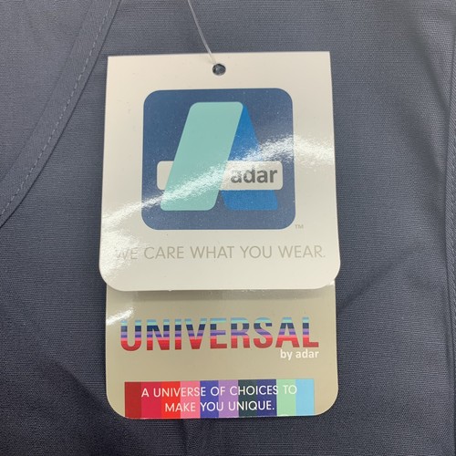 Adar Universal Unisex Workwear Bib Apron 2 Ties and Front Pockets Pewter SZ X - Picture 2 of 5