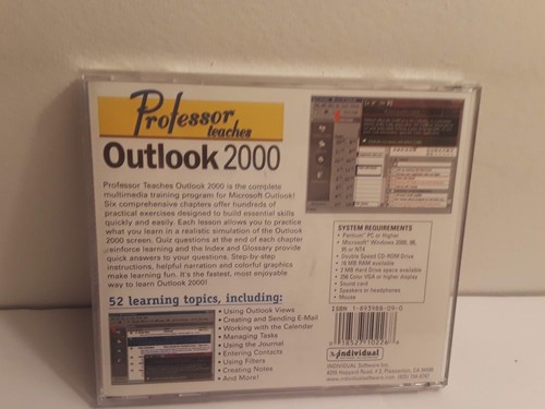 Professor Teaches Outlook 2000 (CD-Rom, 1999) - Picture 2 of 3
